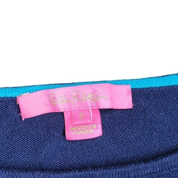 lilly pulitzer Caralynn Elephant Sweater knit buttons tassel crew neck size S - Picture 6 of 12